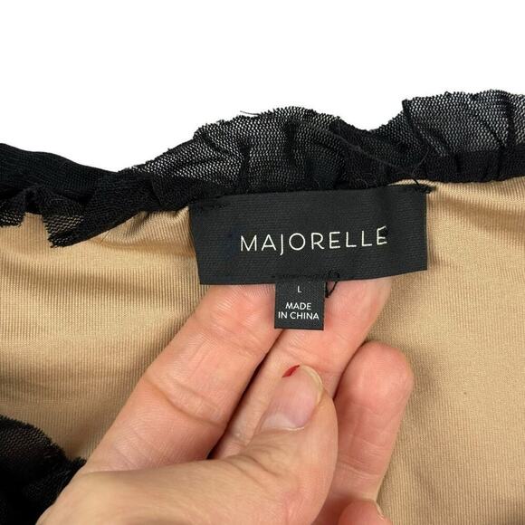 Majorelle Jardin Darling Ruched Dress in Black Lace Up Front Bodycon Size Large - Picture 13 of 15